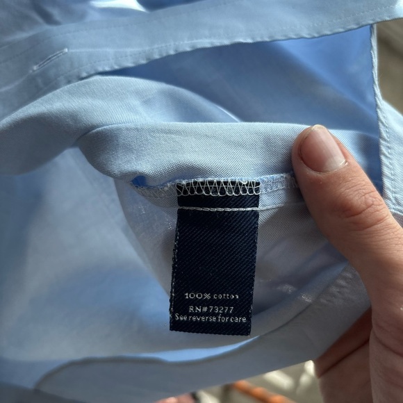 croft barrow Easy Care 100% Cotton Baby Blue Dress Shirt Short Sleeve Sz M 15-16 - Picture 12 of 14